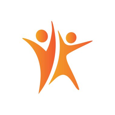 İnsanlar yıldız başarı logosu ve sembol vektörü