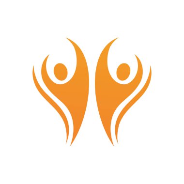 İnsanlar yıldız başarı logosu ve sembol vektörü