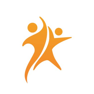 İnsanlar yıldız başarı logosu ve sembol vektörü