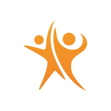 İnsanlar yıldız başarı logosu ve sembol vektörü