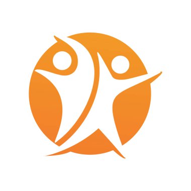 İnsanlar yıldız başarı logosu ve sembol vektörü