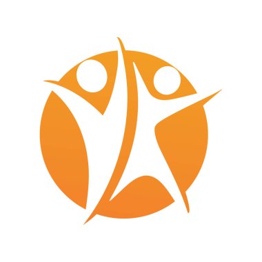 İnsanlar yıldız başarı logosu ve sembol vektörü