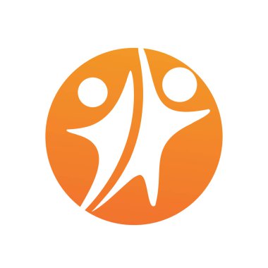 İnsanlar yıldız başarı logosu ve sembol vektörü