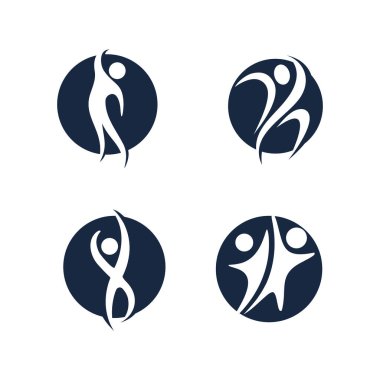 İnsanlar yıldız başarı logosu ve sembol vektörü