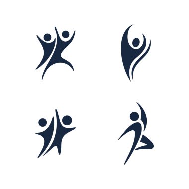 İnsanlar yıldız başarı logosu ve sembol vektörü