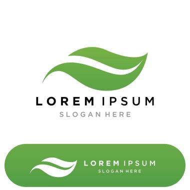 Eco Energy Vector Logo with leaf symbol. This logo is suitable for technology, recycle, organic.