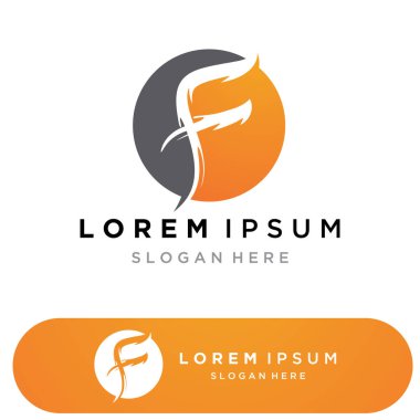 F Harfi vektör resimleme tasarımı