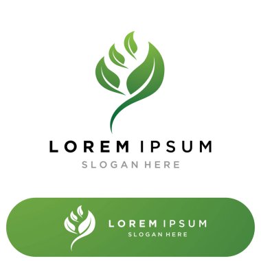 Eco Energy Vector Logo with leaf symbol. This logo is suitable for technology, recycle, organic.