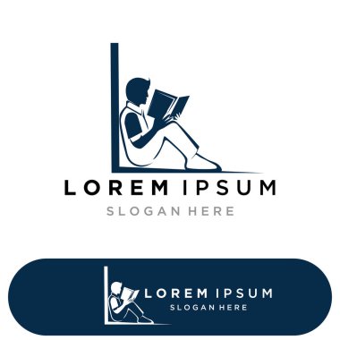 Kitap okuma logosu ve semboller şablon uygulamaları