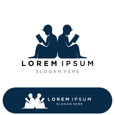 Kitap okuma logosu ve semboller şablon uygulamaları