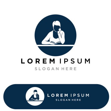 Kitap okuma logosu ve semboller şablon uygulamaları