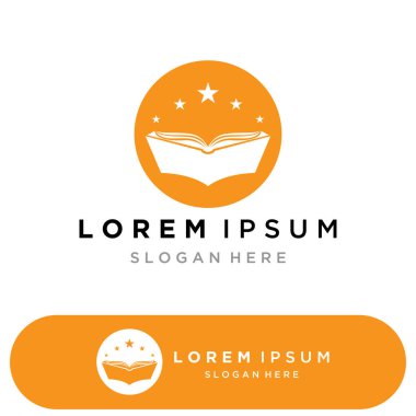 Kitap okuma logosu ve semboller şablon uygulamaları