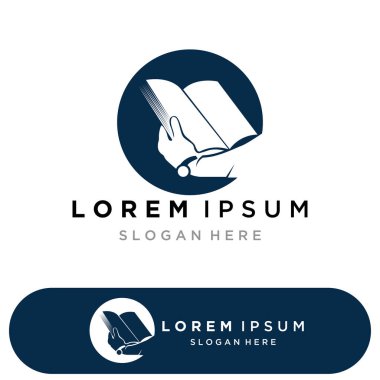 Kitap okuma logosu ve semboller şablon uygulamaları