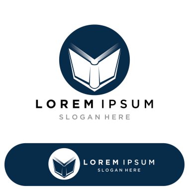 Kitap okuma logosu ve semboller şablon uygulamaları