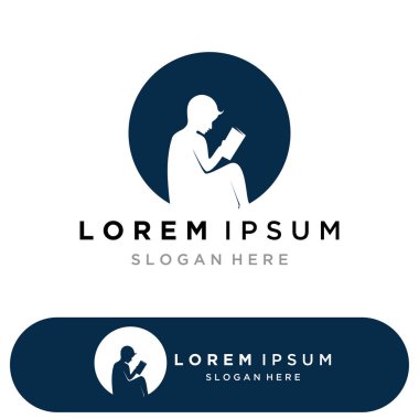 Kitap okuma logosu ve semboller şablon uygulamaları