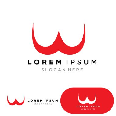 W Harfi Logo Şablonu vektör çizimi tasarımı