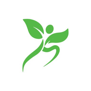 İnsanlar yaprak yeşil logo vektör git