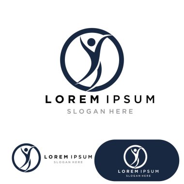 İnsanlar yıldız başarı logosu ve sembol vektörü