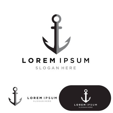 Çapa logosu ve sembol simgeleri uygulama vektör resmi