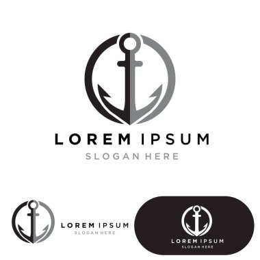 Çapa logosu ve sembol simgeleri uygulama vektör resmi