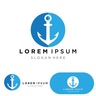 Çapa logosu ve sembol simgeleri uygulama vektör resmi