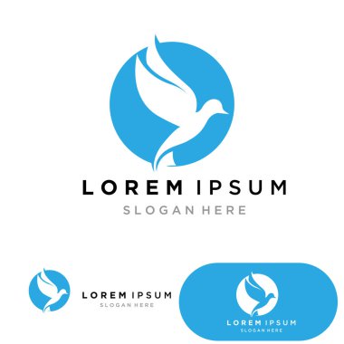 Kuş kanadı güvercin logosu vektör çizimi