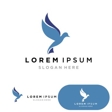Kuş kanadı güvercin logosu vektör çizimi