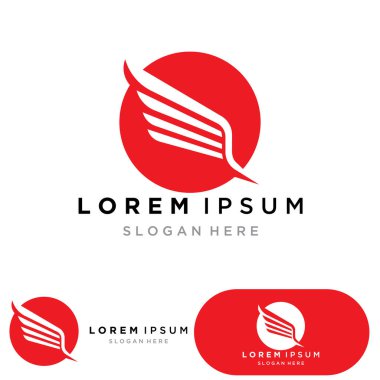 Kanat Falcon kuş logo şablonu vektörü