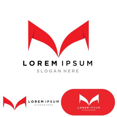 M harfi Logo şablonu vektör simgesi illüstrasyon tasarım