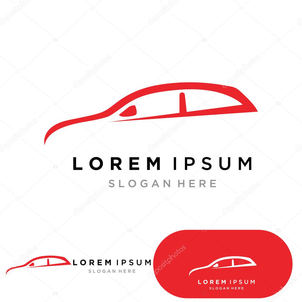 Auto car logo design with concept sports car vehicle icon silhouette.Vector illustration design template.