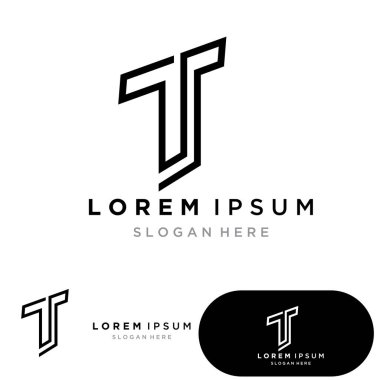 T logo icon design element template