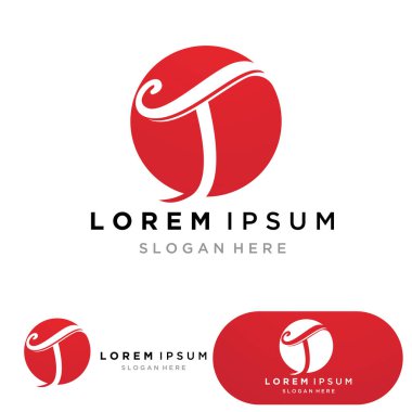 T logo icon design element template