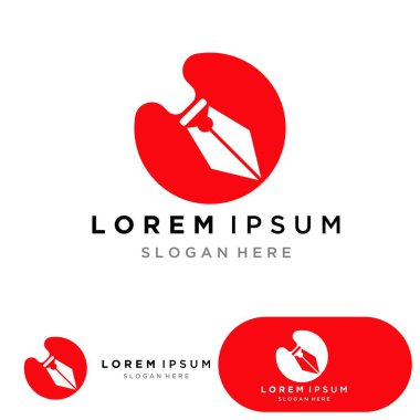 Tüy kalem logosu şablonu Vektör çizimi