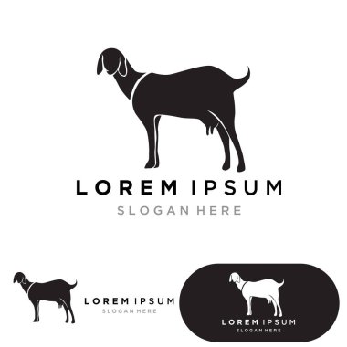 Keçi Logosu Şablon vektör illüstrasyon tasarımı