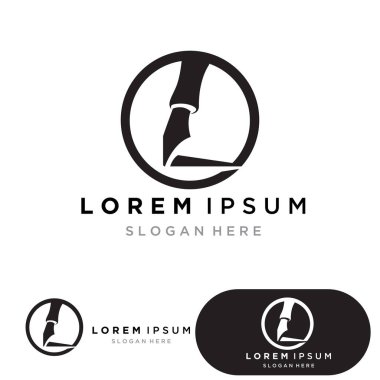 Tüy kalem logosu şablonu Vektör çizimi