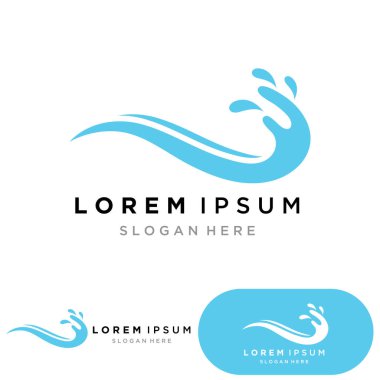 Su dalgası logosu ikon vektör illüstrasyon tasarımı. Çember Şeklinde Dalga