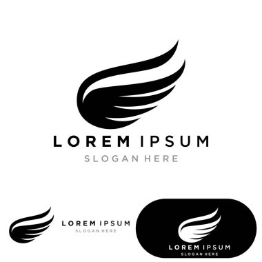 Kanat Falcon kuş logo şablonu vektörü