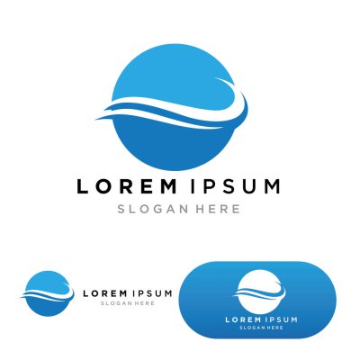 Su dalgası logosu ikon vektör illüstrasyon tasarımı. Çember Şeklinde Dalga