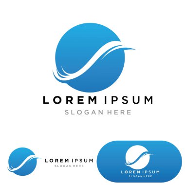 Su dalgası logosu ikon vektör illüstrasyon tasarımı. Çember Şeklinde Dalga
