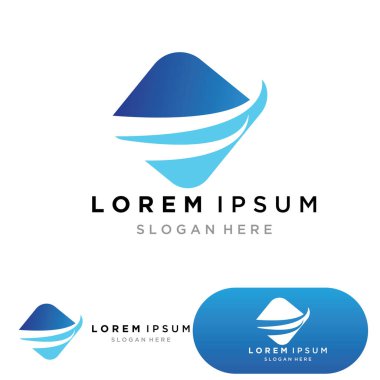 Su dalgası logosu ikon vektör illüstrasyon tasarımı. Çember Şeklinde Dalga