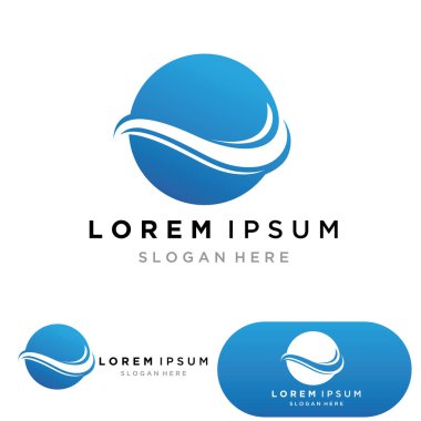 Su dalgası logosu ikon vektör illüstrasyon tasarımı. Çember Şeklinde Dalga