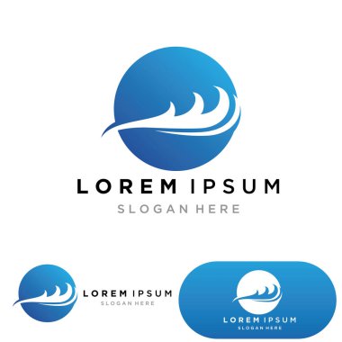 Su dalgası logosu ikon vektör illüstrasyon tasarımı. Çember Şeklinde Dalga