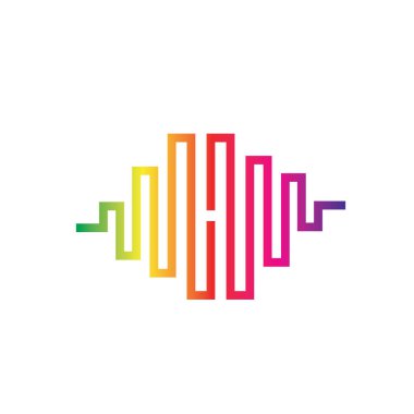 Ses dalgaları logo vektör çizim şablonu