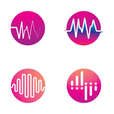 Ses dalgaları logo vektör çizim şablonu