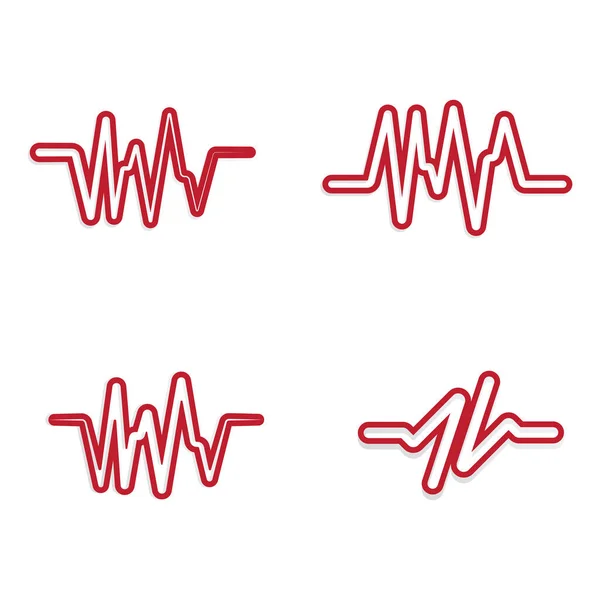 Fale Dźwiękowe Logo Wektor Ilustracja Projekt Szablon — Wektor stockowy