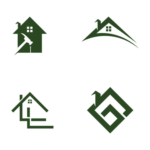 Casa Edificios Logotipo Símbolos Iconos Templat — Vector de stock