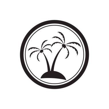 Tropik ada illüstrasyon tasarım şablonu