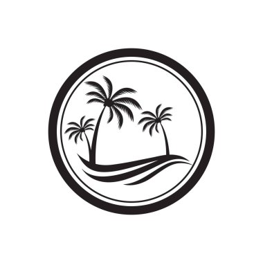 Tropik ada illüstrasyon tasarım şablonu