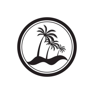 Tropik ada illüstrasyon tasarım şablonu