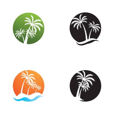 Tropik ada illüstrasyon tasarım şablonu